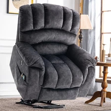 Large Power Lift Recliner for Elderly Big Man Electric Recliner w/ Massage Heat