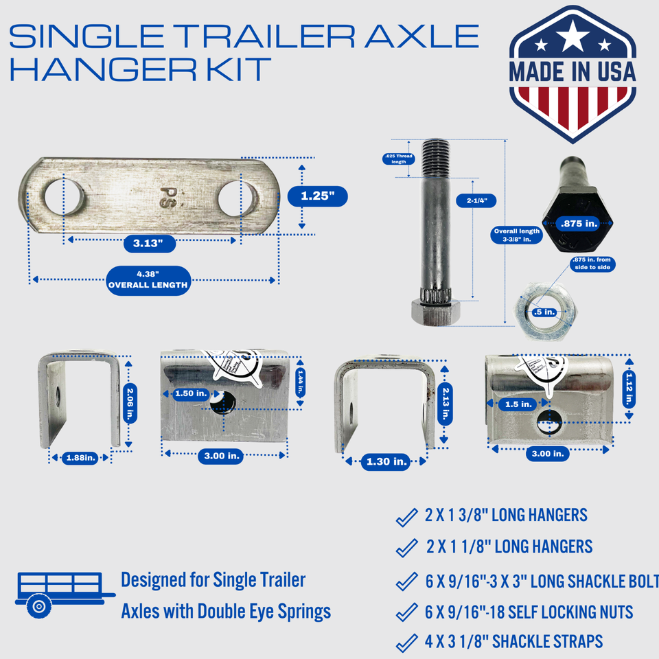 5,200-lb. Spring Trailer Axle - Straight Spindle Electric Brakes 1875 6 Lug V000758399 Bundle 5,200-lb. Spring Trailer Axle - Straight Spindle Electric Brakes 1875 6 Lug V000758399 Bundle
