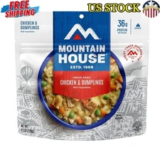 Freeze-Dried Chicken Dumplings Camping Food Quick Prep 2-Serving Pouch New