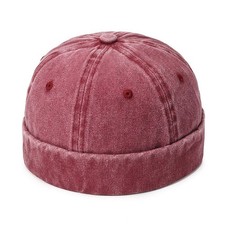 Washed Denim Brimless Docker Cap Cotton Vintage Dome Hat Hip Hop Hat  Boy Girls