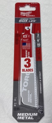 Milwaukee 48-00-5351 Torch For Medium metal 3 pack 6 In. 10Tpi Ct 50x life