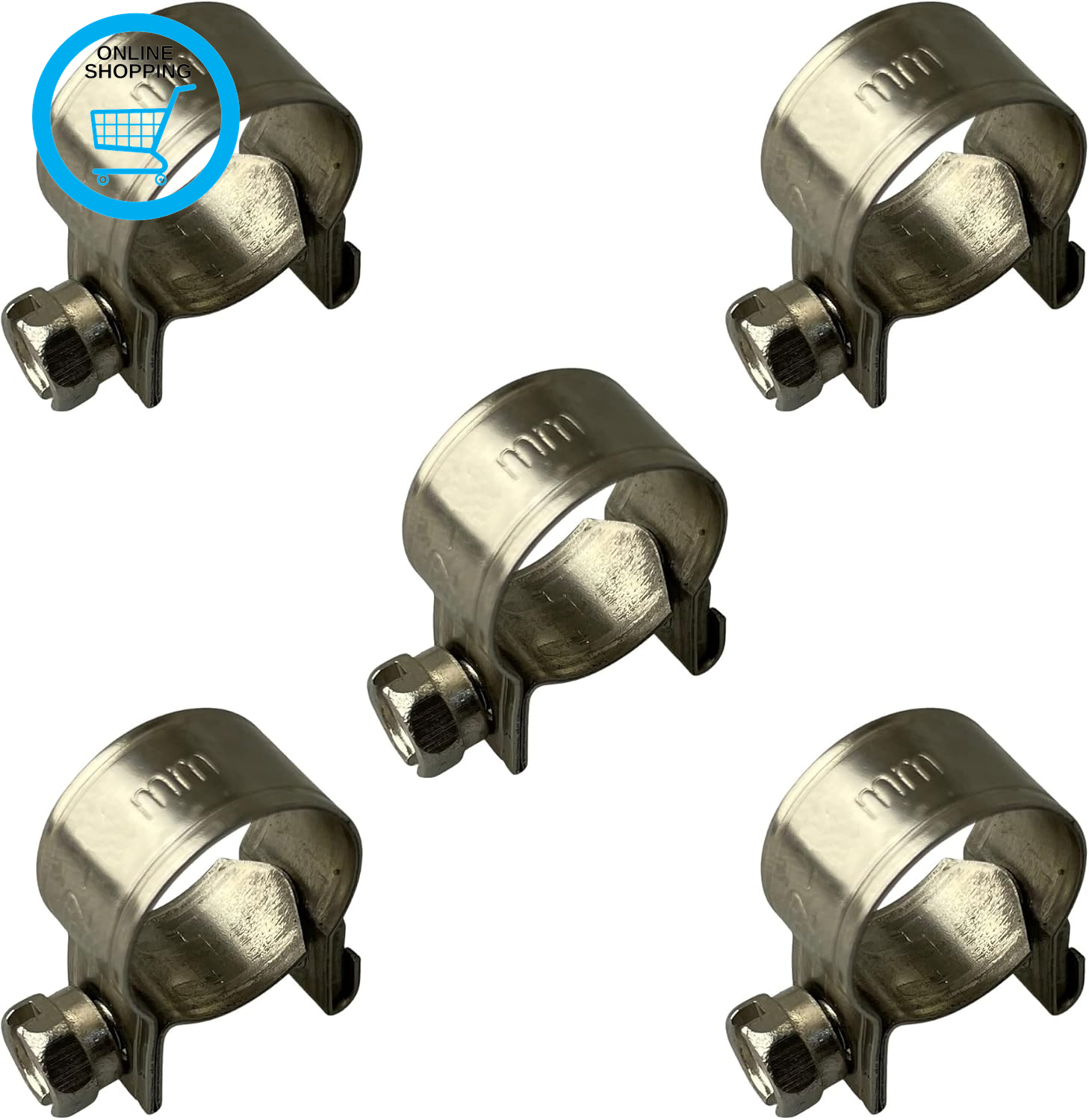 Pack of 5 Stainless Steel Mini Fuel Line Hose Clip Jubilee Petrol Pipe Clamps Si