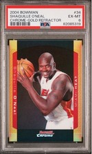 2004 Bowman Chrome Gold Refractor Shaquille O'Neal 36/50 PSA 6