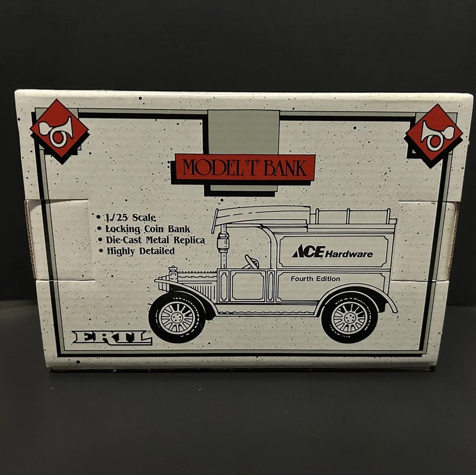 Banco vintage 1992 ACE HARDWARE modelo T metal fundido a presión ERTL 1:25 NUEVO Foto 2 de 4
