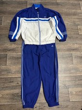 vintage adidas tracksuit men blue white XL Y2K