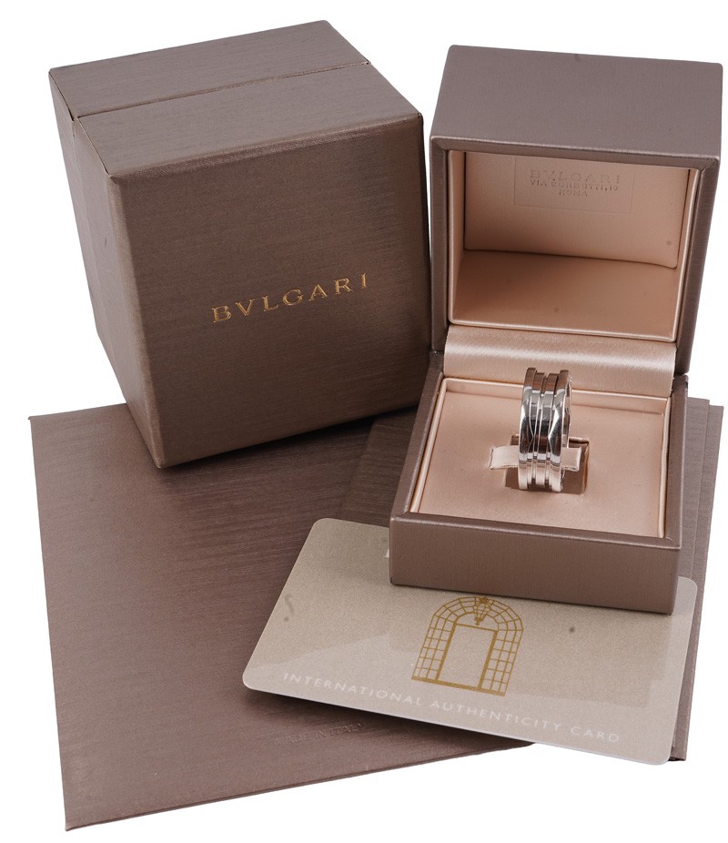 Bvlgari B Zero 1 in 750 White Gold Size 68 Full Set with Box and Papers