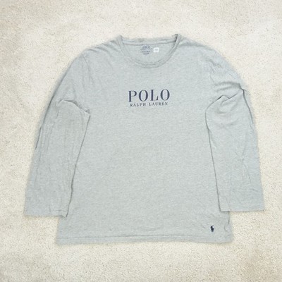 Polo Ralph Lauren Hemd Herren Extra Large Grau Spellout Logo Baumwolle Preppy Freizeit