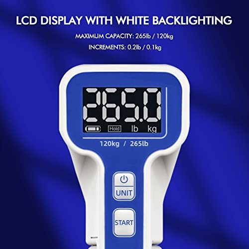 Grip Strength Tester 265lb/120kg, Digital Hand Dynamometer FDA Registered with B