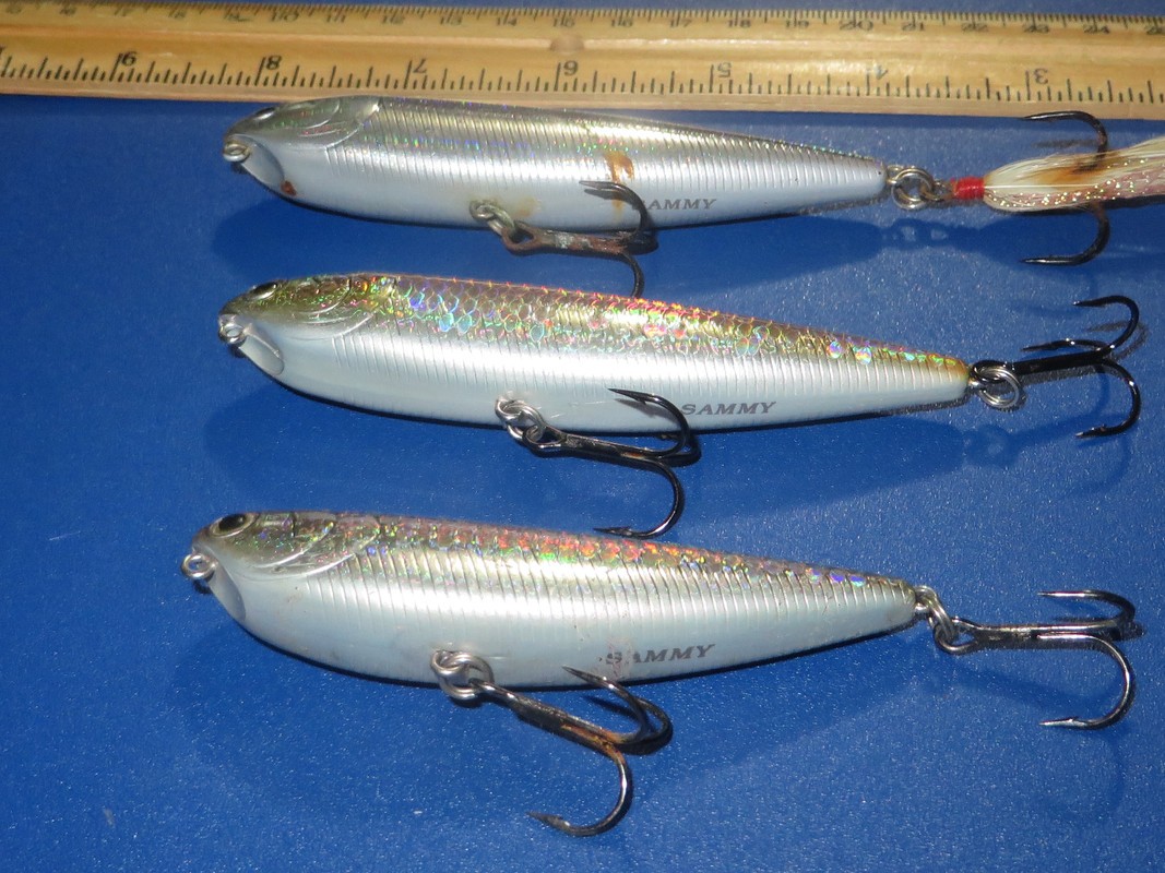 Lot of 3 Lucky Craft Sammy Topwater Lures Silver Flash Green Blue - Image 3