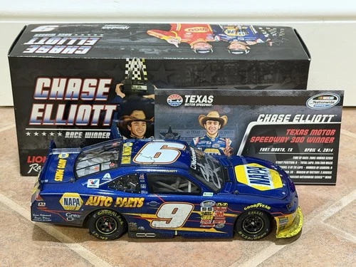 2014 Chase Elliott Napa Texas Win Raced Nationwide Camaro DUAL SIGNED AUTO 1/24