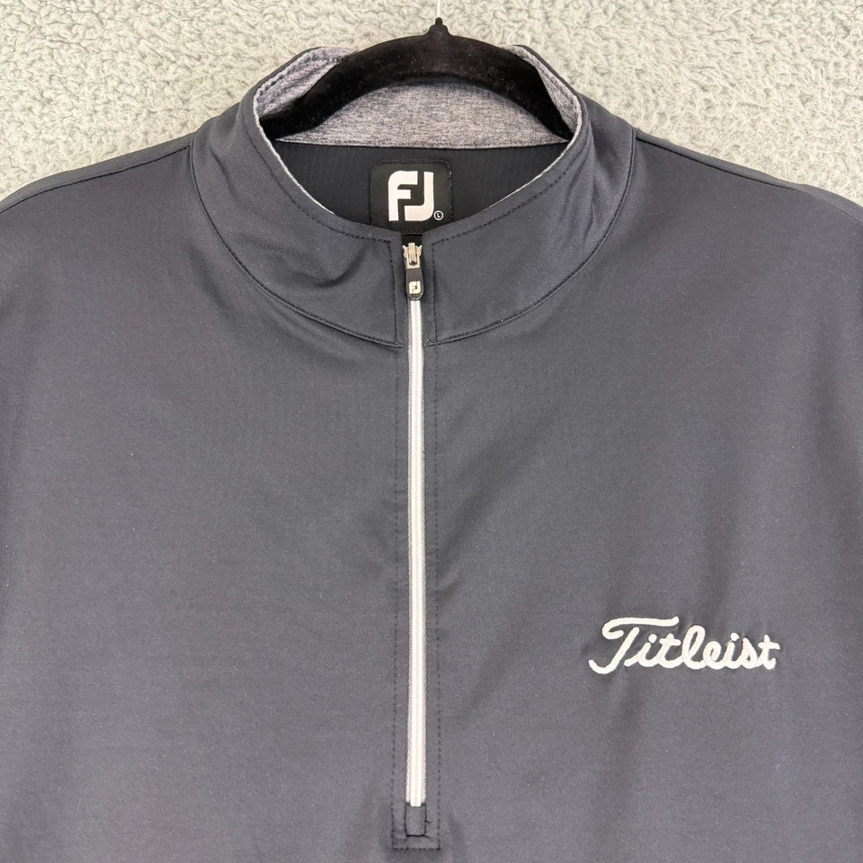 Foot Joy Titleist Golf Vest Mens Large Black 1/4 Zip Sleeveless Stretch Casual - Image 2 of 4