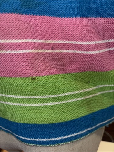 Vintage 70er Jahre bunt gestreifter Strick ärmellos Pullover Top Größe Small - Bild 7 von 8