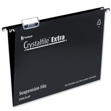 Rexel Crystalfile Extra Foolscap Suspension File 30mm Black (25)