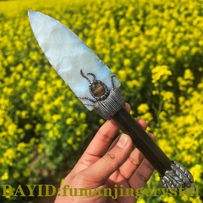 Opal Arrow Knife , Handmade Carved Crystal , Sorceress Reiki Collectible gifts