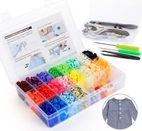 400 Druckknopf Set Mit Zange, T5 DruckknöPfe Plastik In 20 Farben Und Feste D...