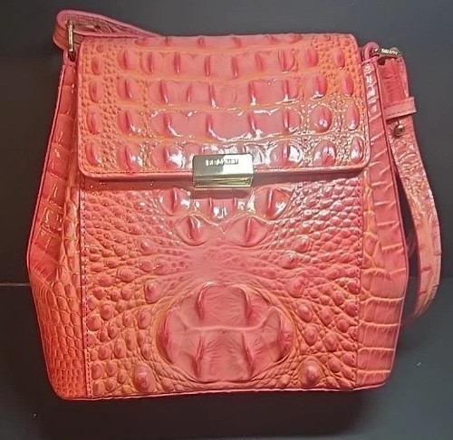 Brahmin Margo Coral Snapdragon Crossbody Bag Q42 151 01328 has Dust Bag