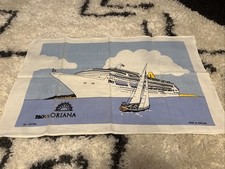 Vintage P and O Tea Towel Oriana Cruise Ship