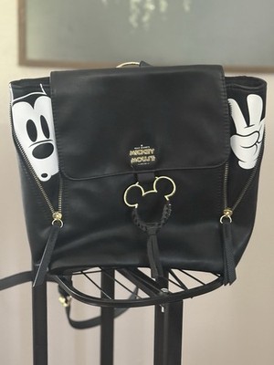 Bioworld Disney Mickey Mouse 90th Anniversary Mini Backpack Black Zipper Detail