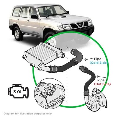 SAAS Black Pipe Kit For Nissan Patrol GU/Y61 ZD30 Direct Inj 04/2000-12/2006