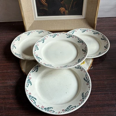 4 ANCIENNES ASSIETTES PLATES HOUX K&G LUNÉVILLE - Photo 1/4