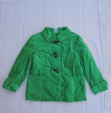 Gymboree Girls Cotton Flannel Jacket Bright Green Full Zip w/ Toggles Size S 5-6