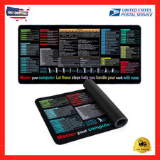 Excel Cheat Sheet Desk Pad Mat 11.8X31.5In - XL Excel Formulas Shotcuts Mouse