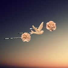 Three Resin Flower Hair Pin Barrettes 22099