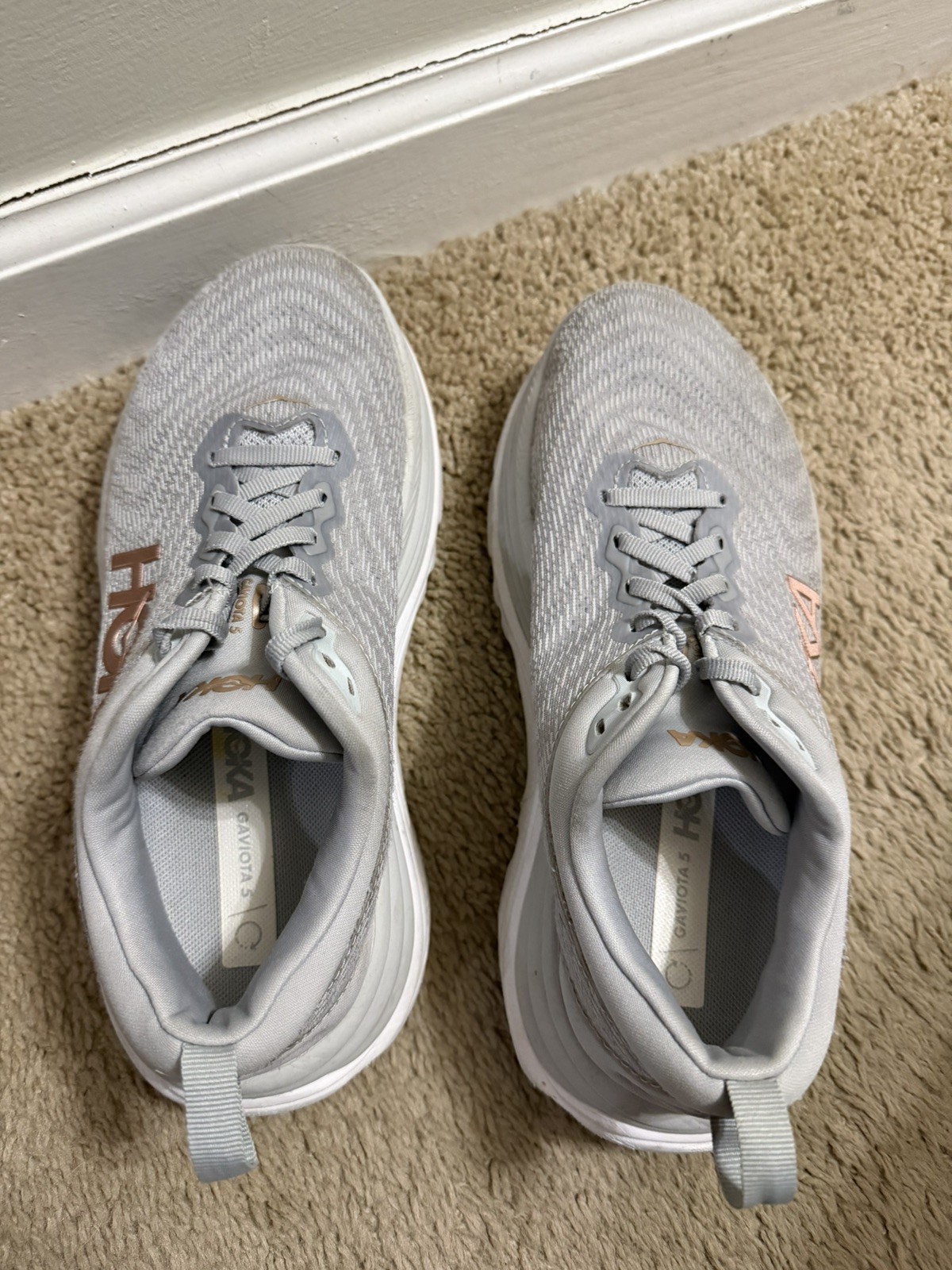 Hoka One One Gaviota 5 Womens Running Shoes Size 7.5B Harbor Mist Rose Gold  thumbnail 5