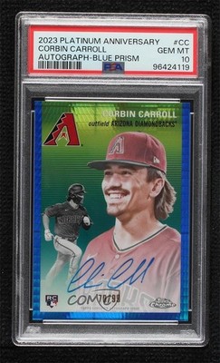 2023 Topps Chrome Platinum Anniversary 70/99 Corbin Carroll Rookie Auto RC v9t