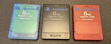 Lot of 3 Sony PlayStation 2 PS2 OEM 8 MB Memory Cards Tested