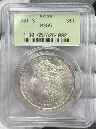 1881-S $1 Morgan Dollar 90% Silver OGH PCGS MS65 US Coin
