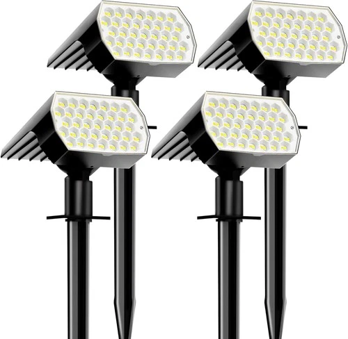 4 Pack Solar Spot Lights 72 LEDs, 3 Lighting Modes 2-in-1 Solar Landscape Spotli