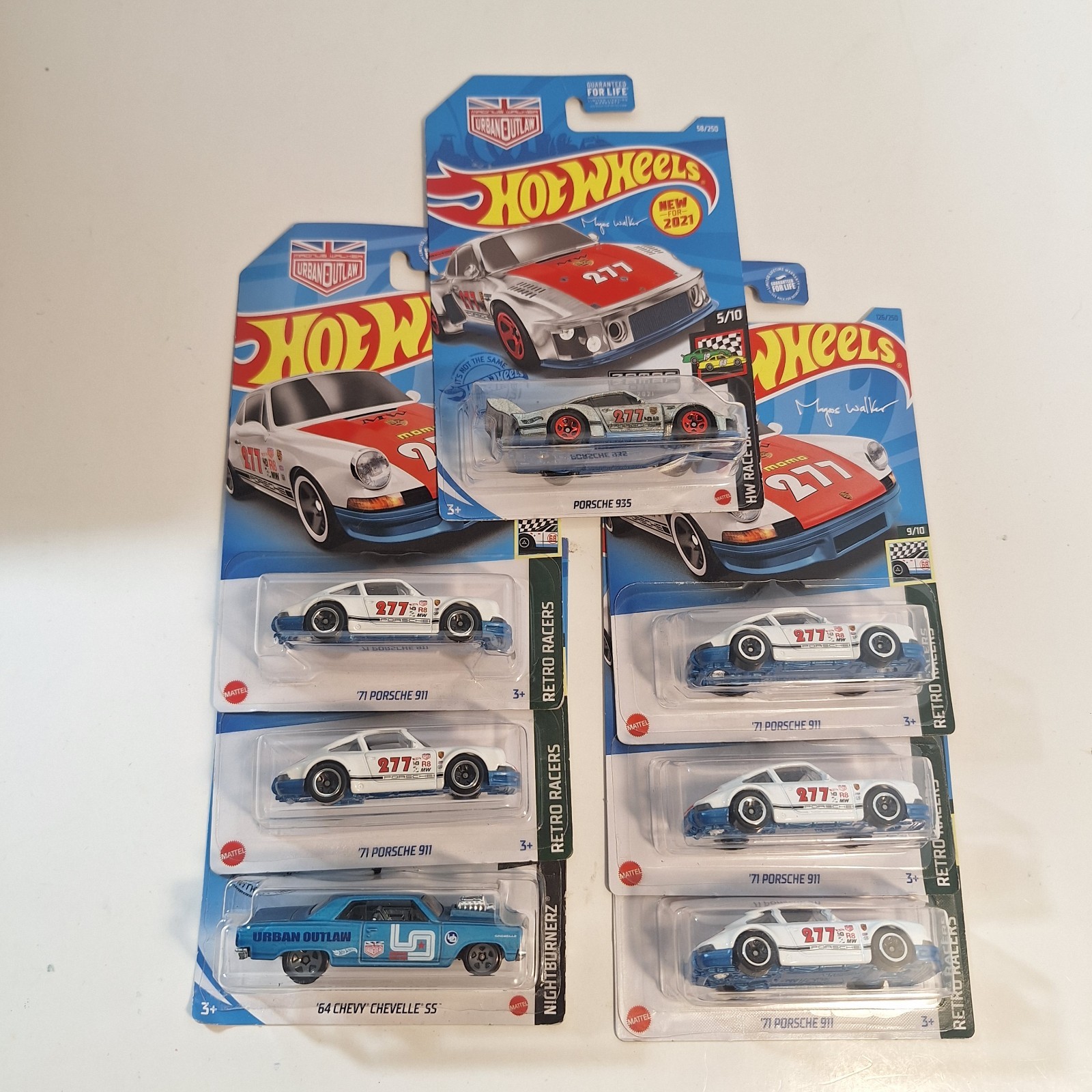 Hot Wheels Magnus Walker 7 Cars Porsche Zamac/ Chevelle/ Regular Porsche