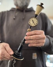 Lampada da scrivania vintage Jaeger-LeCoultre orologio da posta quadrante romano svizzero c 1960