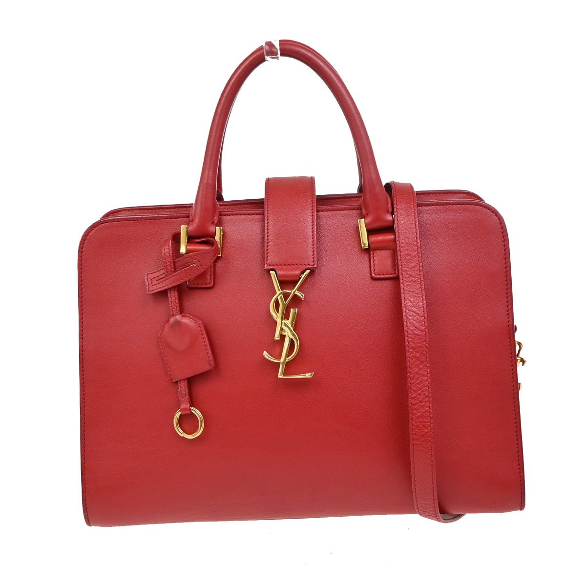 Borsa a mano SAINT LAURENT YSL logo Cabas 2 vie pelle rossa GHW Italia 95RL253