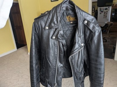 Branded Garments Leather Motorcycle Jacket Size 42 Made In USA
