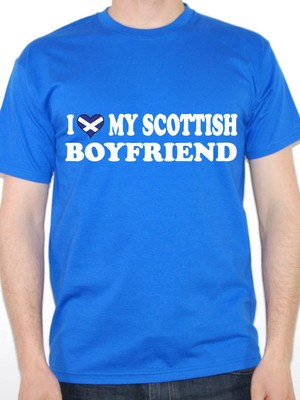 England Novelty Themed Mens T-Shirt Scotland I LOVE MY SCOTTISH HUSBAND