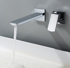 Wall Mounted Luxury Bathroom Basin Sink Faucet Mixer Tap Chrome Brass Tap