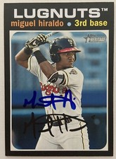 Miguel Hiraldo Blue Jays Autographed 2020 Topps Heritage Minors Card #177 COA