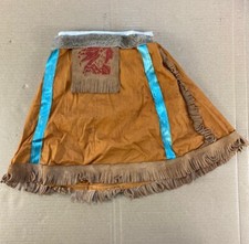 Vintage 50s Kids Child s Indian Halloween Costume Dress Skirt Leather Navajo