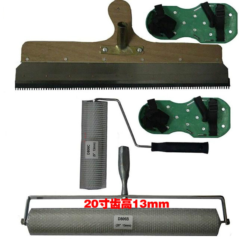 Cement Self-Leveling Tool Kit Epoxy Floor Paint Roller Blade Spike Rake Y