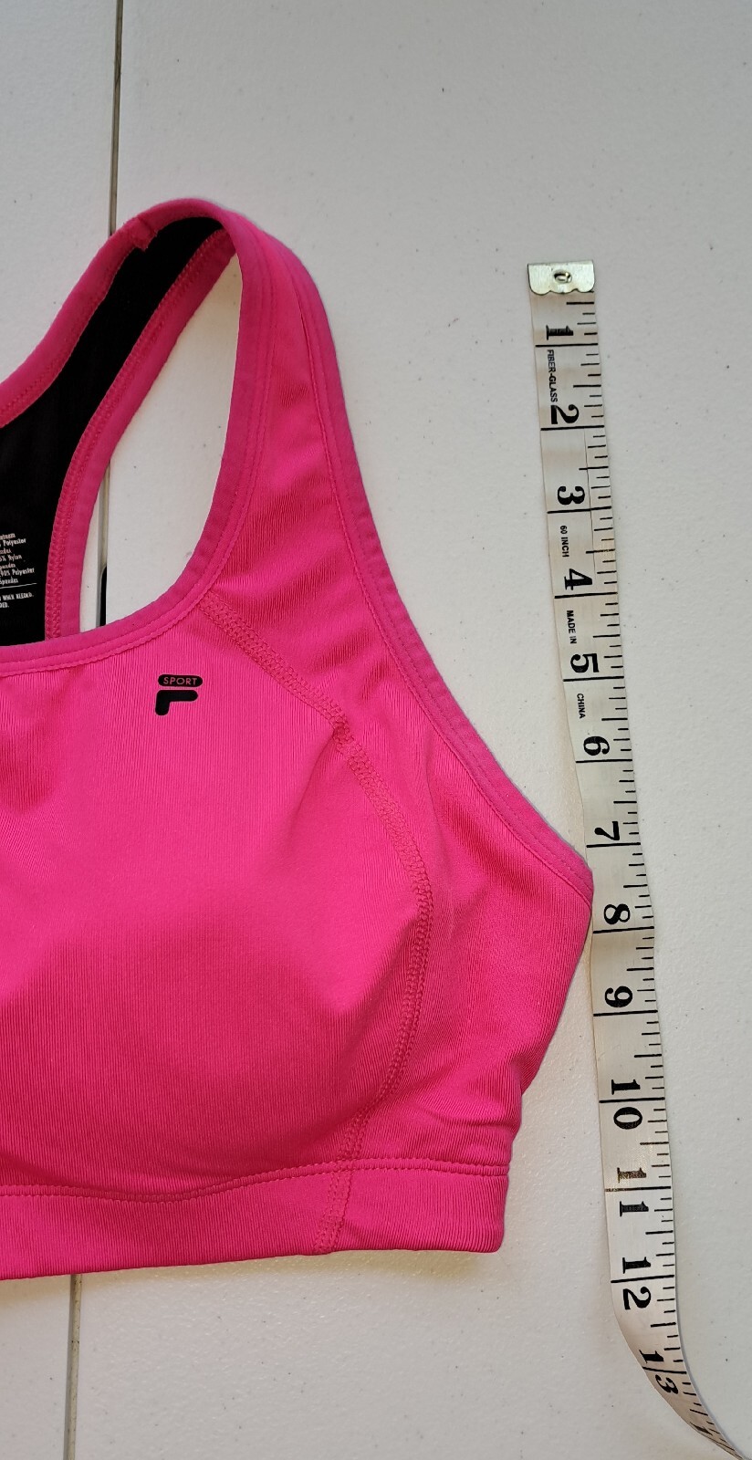LADIES FILA BRAND BRIGHT PINK HIGH IMPACT RAZOR BACK SPORT BRA (SIZE