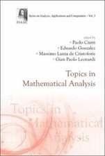 Topics in Mathematical Analysis, Hardcover by...