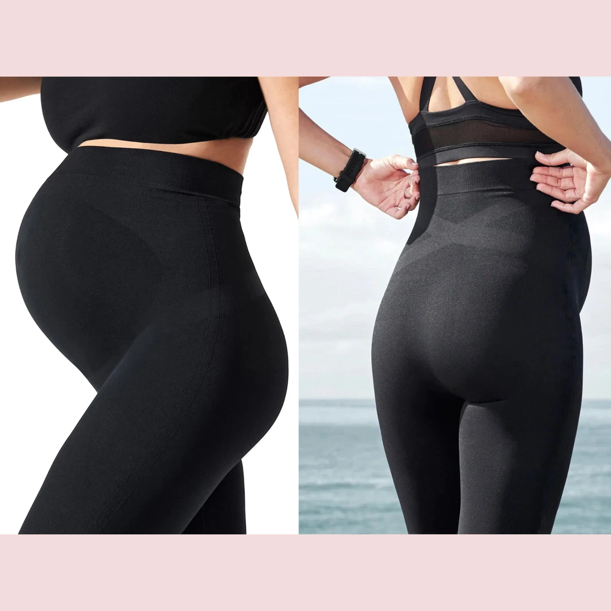 NWT $74 BLANQI [ XL ] Everyday Maternity Belly Support Leggings Black  #T1679