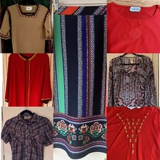 LOT of 7 Pieces Vintage Clothes SKIRT-TOPS-ROBE Ready For Resale