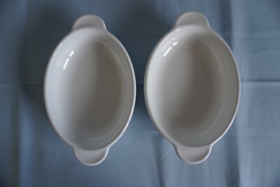 Corning Ware set of 2 P-14-B oval white glass casserole dishes w/lids | eBay