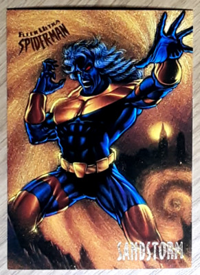 1995 Fleer Ultra Spider-Man Karte 47 SANDSTORM. Gratis neuer Toplader.