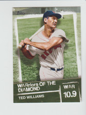 2020 Topps Warriors of the Diamond #WOD-12 Ted Williams card, Boston Red Sox