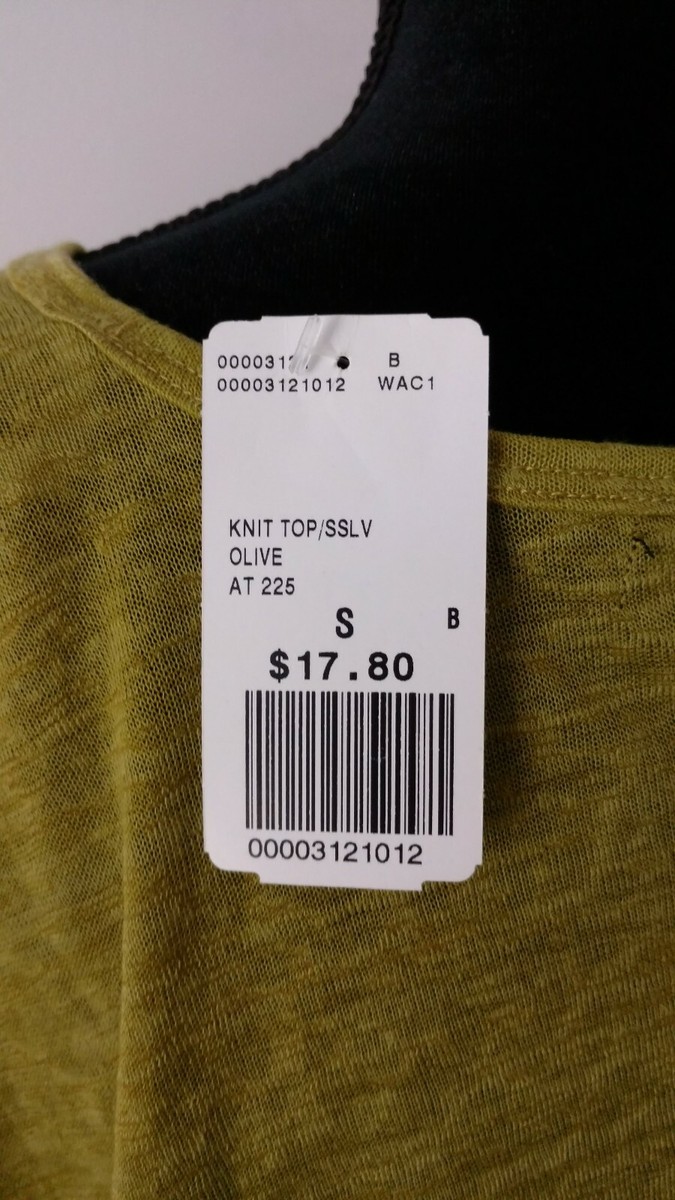 Forever Twenty One Short Sleeve Knit Top Olive Women's Size S/P Forever Twenty One Short Sleeve Knit Top Olive Women's Size S/P