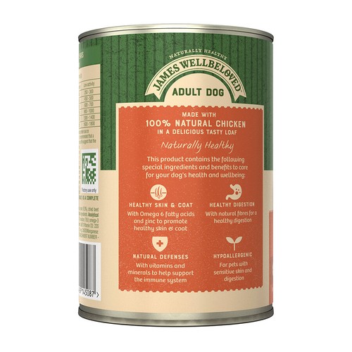 James Wellbeloved Adult Hund Huhn & Reis 400g Dose Menge 12 Stück - Bild 2 von 3